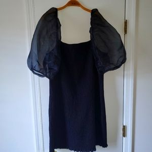 Forever 21 Puff Sleeve Shirred Dress